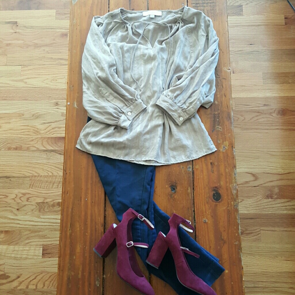 Ann Taylor Loft Gold Blouse